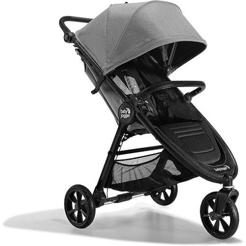 Baby Jogger City Mini GT2 All-Terrain, Lightweight Stroller with Forever Air Tires, One-Hand Fold, and All-Wheel Suspension, Pike Exclusive Includes Belly Bar, Leatherette Handlebar, & Premium Fabric