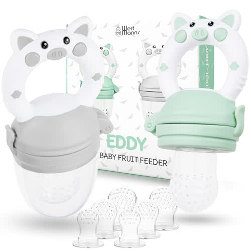 WERTMANNS Baby Fruit Feeder/Food Pacifier (2 Pack) – Infant Fruit Teether | 3 Sizes Silicone Pouches | CPC Certified