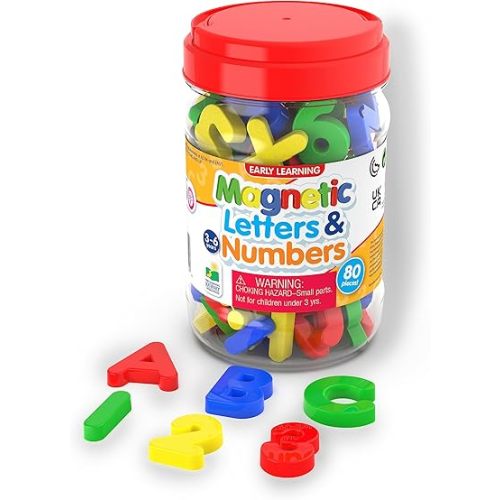 The Learning Journey: Magnetic Letters and Numbers for Toddlers - ABC 123 Alphabet Toy Magnets - 80-Piece Fridge Magnets for Kids and Toddlers - Toys & Gifts for Boys & Girls Ages 3 Years and Up