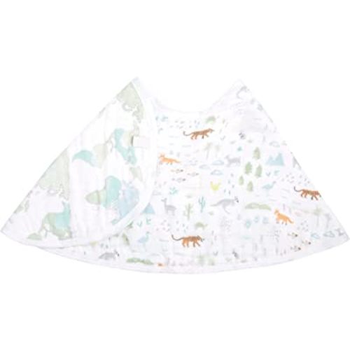 aden + anais Essentials Burpy Bib, 100% Cotton Muslin, Soft Absorbent 4 Layers, Multi-Use Burp Cloth and Bib, 22.5" X 11", Single, Voyager-Ecosphere