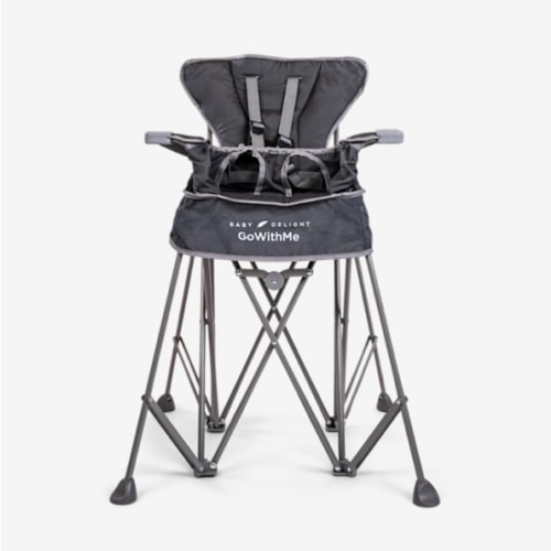 Baby Delight Go with Me Uplift Deluxe Portable High Chair | Sun Canopy | Indoor and Outdoor | Grey