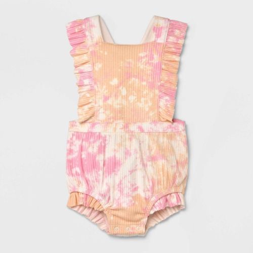 Baby Girls' Tie-dye Ruffle Romper - Cat & Jack™ Pink