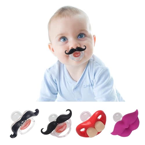Mustache Newborn Pcifiers for 0-6 Months,Funny Pacifiers for Babies, Mustache Pacifier,Teeth Binky,Gift Pacifiers for Boys and Girls (Colors-05)