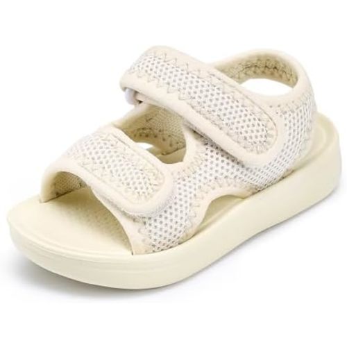 Toddler Sandals with Adjustable Straps, Non-Slip Water Shoes for Boys & Girls, Breathable Mesh Baby Walking Sandals for Pool