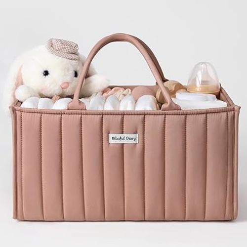 Blissful Diary Baby Diaper Caddy Organizer Blush Pink