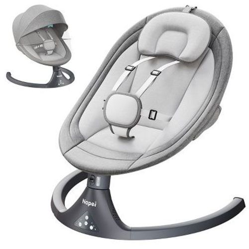 Napei Electric Baby Swing for Infants and Toddlers,with Bluetooth Music , 2 Seat Position, 5 Swing Angles with Gentle Speed-Black