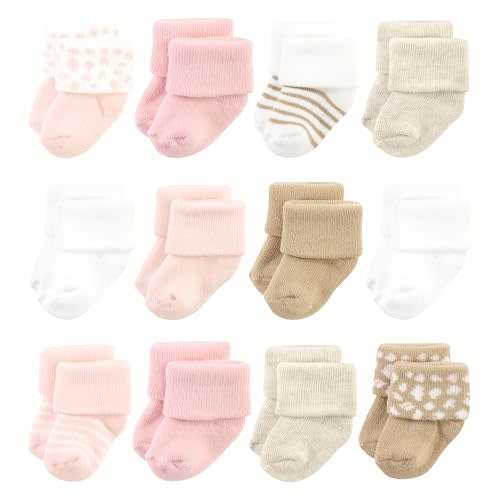 Hudson Baby Baby Girls' Cotton Rich Newborn and Terry Socks