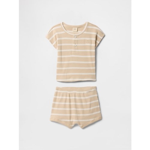 GAP Baby Ribbed Henley Two-Piece Outfit Set - 9-12m