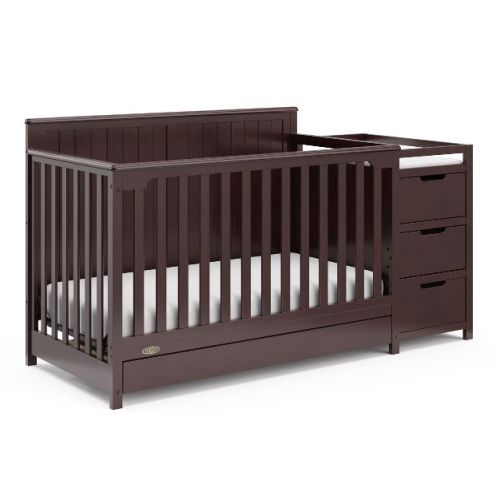 Graco Hadley 5-in-1 Convertible Crib and Changer with Drawer Espresso