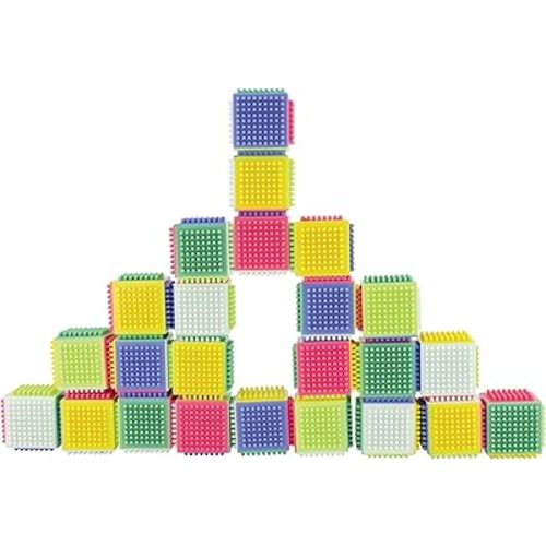 Infantino Press & Stay Sensory Blocks for Babies Age Grade 6m+, 24-Piece Set, Boho