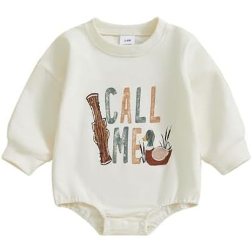 Newborn Baby Boy Girl Hunting Outfit 1st Birthday Mallard Duck Romper Oversized Sweatshirt Playsuit Spring Clothes