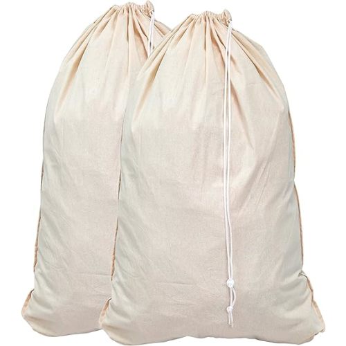 Natural Cotton Laundry Bag - 2 Pack