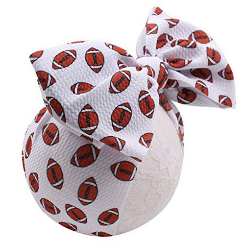 J&J Boutiques Football 7" Bow Headwrap/Headband for Baby Girls upto 4 Years