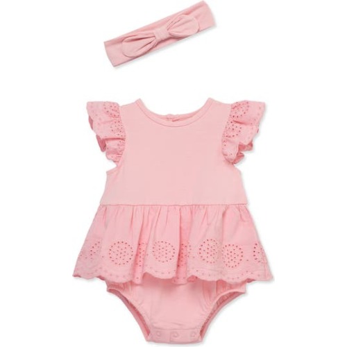 Candy Eyelet Skirted Romper & Headband Set, 3M