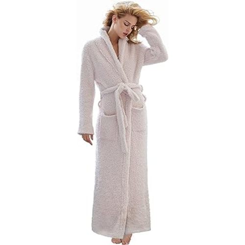 7 VEILS Long Bathrobe Womens and Mens Cozy Knit Microfiber Stretchy Super Soft Bathrobes Loungewear House Robes Dressing Gown