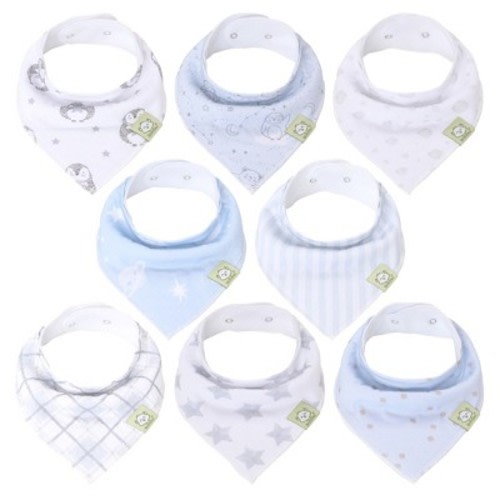 Keababies 8pk Organic Baby Bandana Drool Bibs, (constellation)