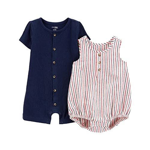Simple Joys by Carter's baby-boys Button Rompers, Pack of 2