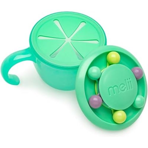 melii Abacus Snack Container with lid for Kids Toddlers and Baby (Mint)