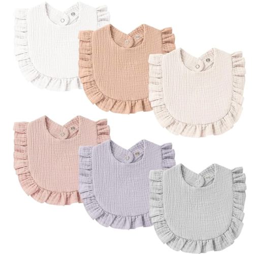 Baby Muslin Bibs Bandana Drool Bibs for Unisex Boys & Girls, Soft and Absorbent Cotton Teething Drooling Bib Set for Newborn Toddler