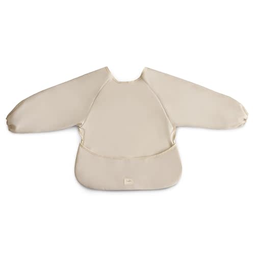 mushie Long Sleeve Baby Bib | Mess Free & Waterproof Fabric for Toddlers | Adjustable Fit for Ages 6-24 Months