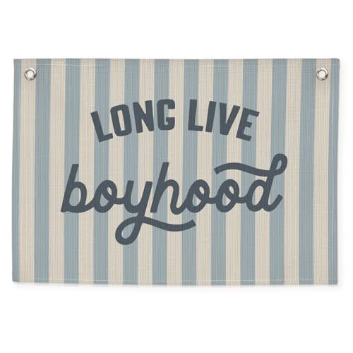 CEBTHN Long Live Boyhood Banner – Linen Canvas Wall Hanging Flag, Boys Room & Nursery Decor, Playroom Wall Art, Baby & Toddler Room Decoration, 20x30 Inch - Blue