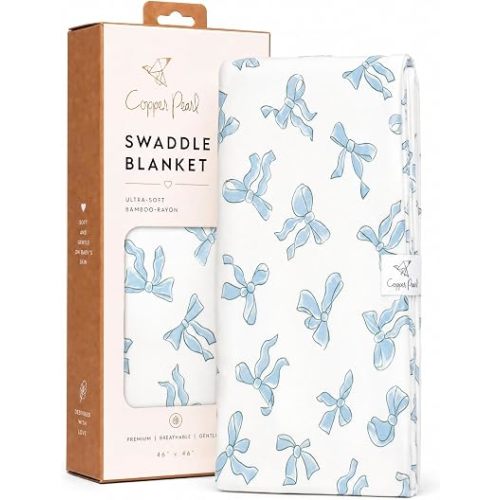 Copper Pearl Swaddle Blankets for Newborns | Soft Stretchy Receiving Blankets for Boys and Girls | Large 46 x 46 Inch Baby Blankets | Lightweight and Breathable Swaddles | Daphne