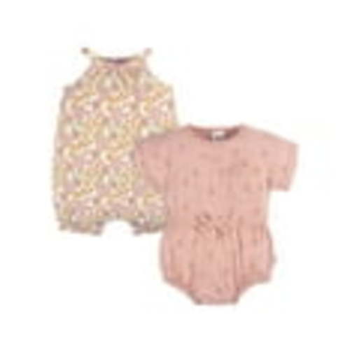 Gerber Baby Girl Rompers, 2-Pack, Sizes 0/3 Months - 24 Months