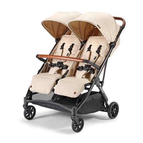 Bēbee Twin Lightweight Double Stroller – Bombi Gear in Sand