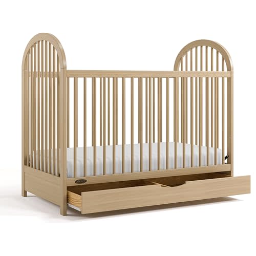 Graco Olivia 3-in-1 Convertible Crib with Drawer (Driftwood) – Converts from Baby Crib to Toddler Bed and Daybed, GREENGUARD Gold Certified, Baby Safety Alliance Verified, Easy Assembly