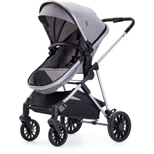 Infant Newborn Baby Stroller - 2 in 1 Convertible Stroller with Reversible Seat | Foldable Aluminum Alloy Pram Anti-Shock Toddler Pushchair Strollers for 0-36 Months Babies