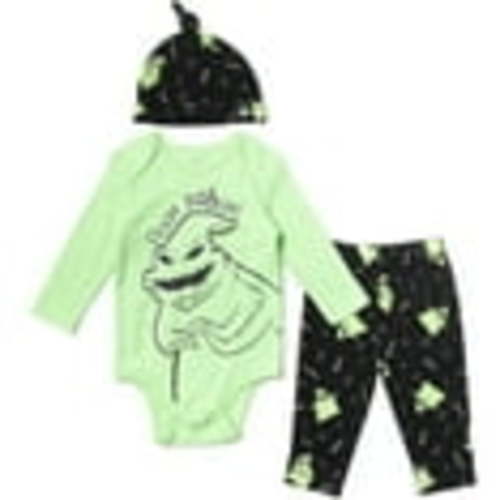 Disney Nightmare Before Christmas Oogie Boogie Infant Baby Boys Bodysuit Pants and Hat 3 Piece Outfit Set Newborn to Infant