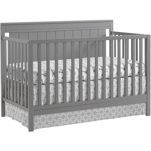 Oxford Baby Lazio 4-in-1 Convertible Crib, Dove Gray, GreenGuard Gold Certified