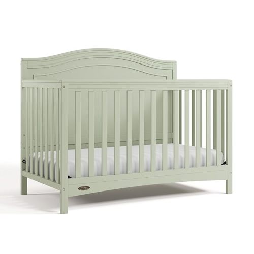 Graco Paris 4-in-1 Convertible Crib – GREENGUARD Gold Certified, Converts to Toddler Bed and Daybed, Fits Standard Full-Size Crib Mattress, Adjustable Mattress Support Base (Sage)
