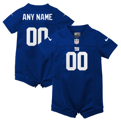 New York Giants Nike Home Jersey Romper - Custom - Newborn