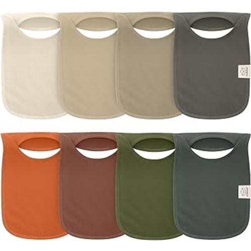 8-Pack Baby Bibs for Boys, Girls - Pullover Bibs for Baby Girl, Baby Boy, Baby Girl Bib, Baby Boy Bibs, Baby Bandana Bibs,Baby Bibs For Drooling And Teething,Infant Bibs,Newborn (Brick)