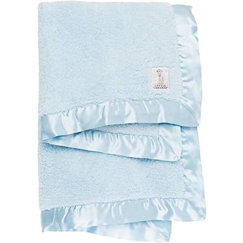 Little Giraffe Baby Blanket - Chenille Soft Blanket with Satin Trim - Baby Stroller Blanket - Newborn Baby Essentials & Gifts - 29" x 35" - Blue