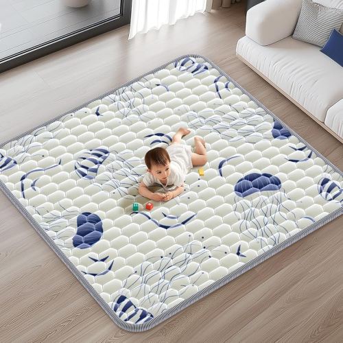 50x50 Baby Play Mat for Playpen - Soft & Thick Play Mat for Baby - Non-Slip Safe Baby Crawling Mats for Floor - Foldable Cushion Play Mat for Babies Toddlers Machine Washable for Easy Care