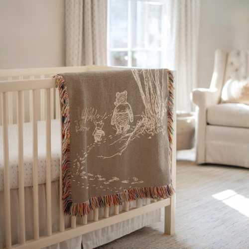 Personalized Winnie The Pooh Baby Blanket Custom Name Baby Blanket Vintage Winnie-The-Pooh Nursery Decor Baby Shower Gift Pooh Bear Blanket