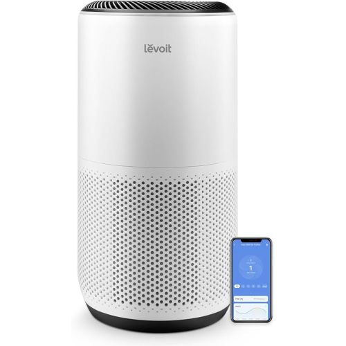 LEVOIT Air Purifiers for Home Large Room Up to 1980 Ft² in 1 Hr With Air Quality Monitor, HEPA Sleep Mode, Auto Mode, Smart WiFi, 3-in-1 Filter Captures Pet Allergies, Smoke, Dust, Core 400S-P, White