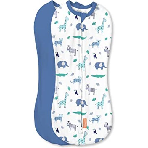 SwaddleMe Pod – Newborn Size, 0-2 Months, 2-Pack (Safari Dreams)