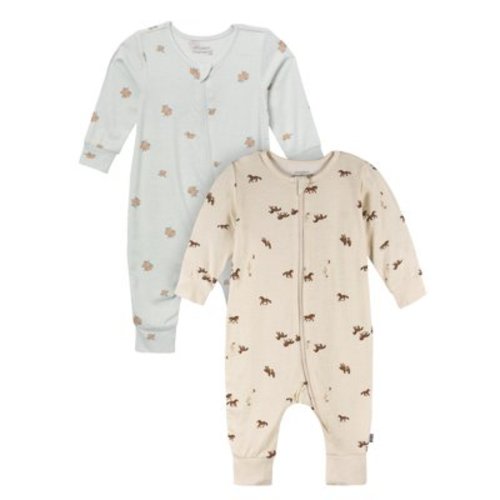 Modern Moments by Gerber Baby Neutral Super Soft 2-Pack Coveralls, Sizes Newborn - 12 Months