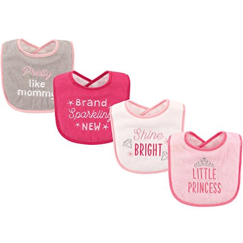 Luvable Friends Unisex Baby Cotton Terry Drooler Bibs with Fiber Filling
