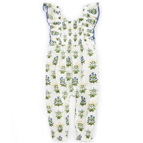 Mud Pie Baby Girls 3-12 Months Flutter-Sleeve Printed Gauze Coverall