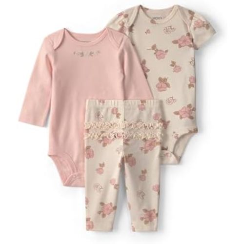 Carter's Baby Girls' 3-piece Bodysuit Pant Sets