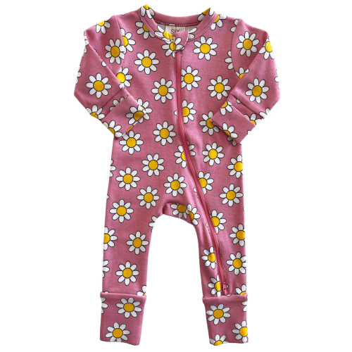 Daisy Pop Punch / Organic 2-Way Zip Romper
