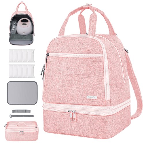 Breast Pump Bag, Spectra Pump Backpack, Compatible with Spectra S1, S2, Pink