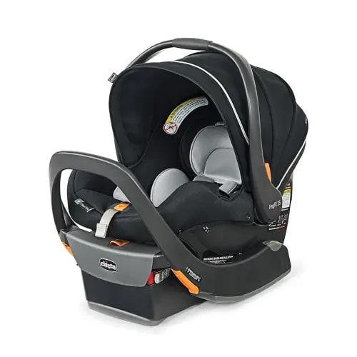 Chicco KeyFit 35 Zip ClearTex Infant Car Seat and Base, Rear-Facing Seat for Infants 4-35 lbs., Zip-Open Privacy Shield, Compatible with Chicco Strollers | Obsidian/Black