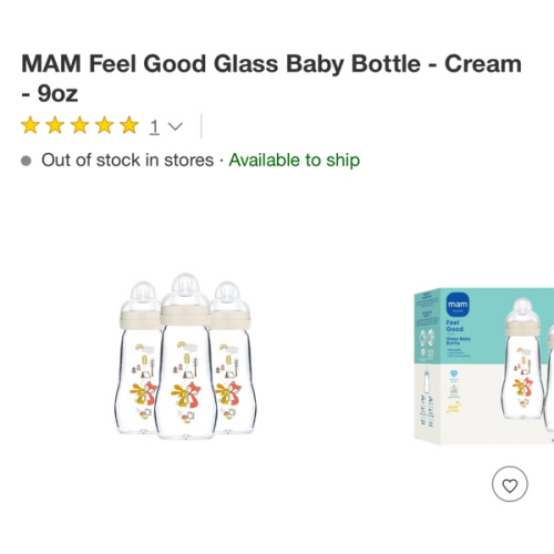 "mam baby glass bottles"