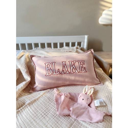 12x20 in Personalized Applique Name and Monogram Pillow Cover