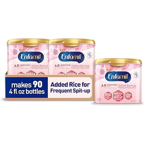 Enfamil A.R. Infant Formula, Clinically Proven to Reduce Reflux & Spit-Up in 1 Week, with Iron, DHA for Brain Development, Probiotics to Support Digestive & Immune Health, 19.5 Oz (Pack of 3)